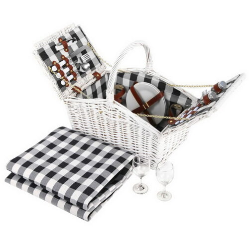 Alfresco 2 Person Picnic Basket Set Insulated Blanket Bag - Image 2