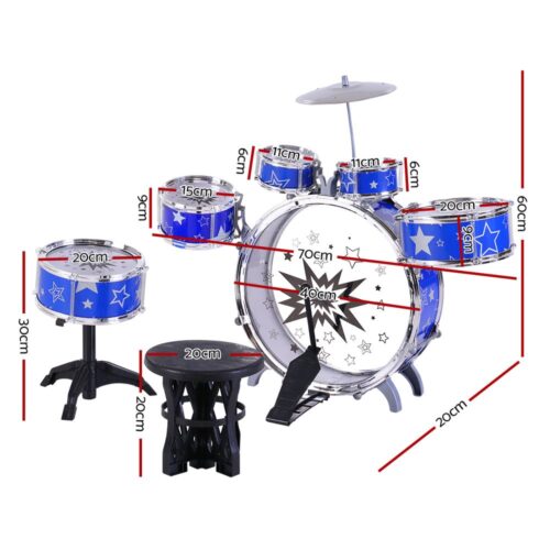 Keezi 11 Piece Kids Drum Set - Image 3
