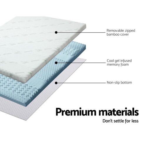 Giselle Bedding Memory Foam Mattress Topper 7-Zone 5cm King - Image 4