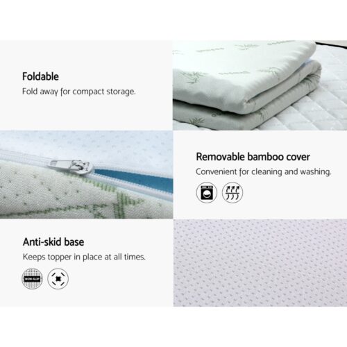 Giselle Bedding Memory Foam Mattress Topper 7-Zone 5cm King - Image 5