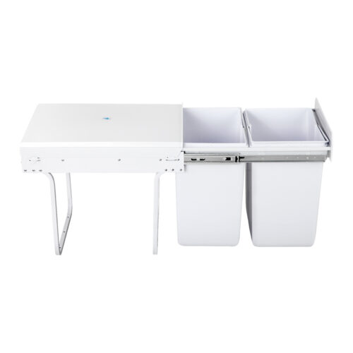 Cefito Pull Out Bin Kitchen Double Basket 2X20L White - Image 4