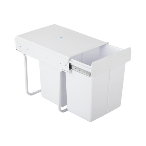 Cefito Pull Out Bin Kitchen Double Basket 2X20L White - Image 5