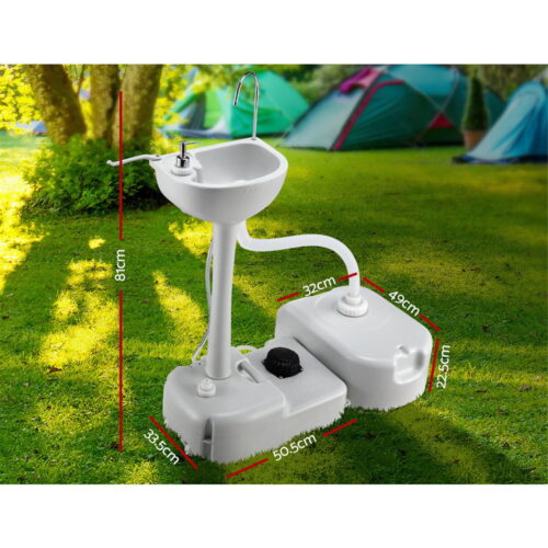 Weisshorn Camping Basin Portable Hand Wash Sink Stand 43L Capacity - Image 7