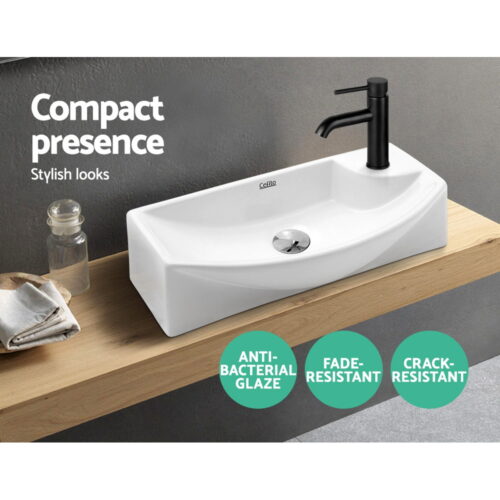 Cefito Bathroom Basin Ceramic Vanity Sink Hand Wash Bowl 45x23cm - Image 4