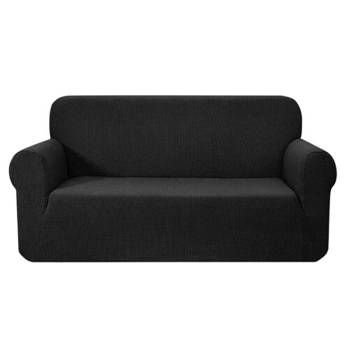 Artiss Sofa Cover Couch Covers 3 Seater High Stretch Black - Image 2
