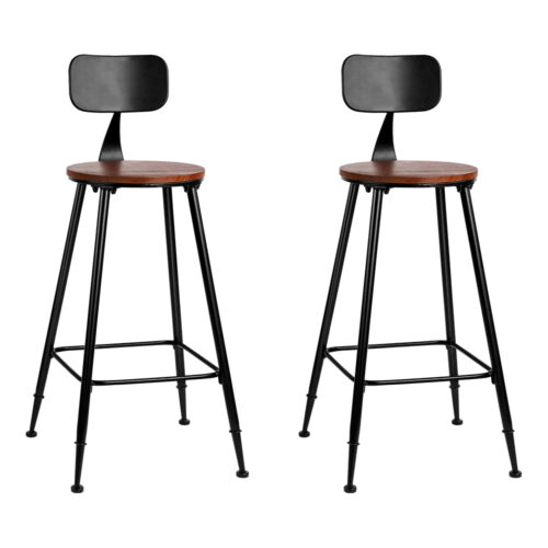 Artiss 2x Bar Stools Vintage Metal Chairs - Image 2