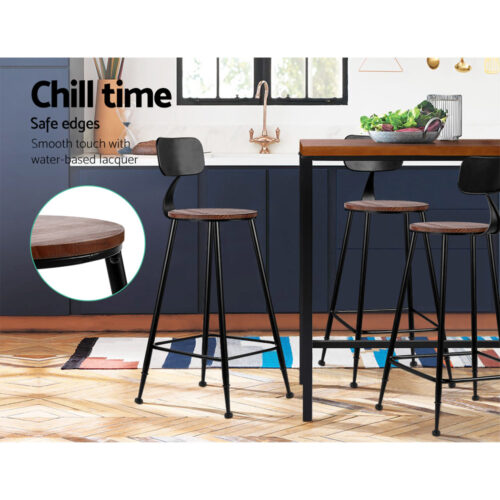 Artiss 2x Bar Stools Vintage Metal Chairs - Image 6