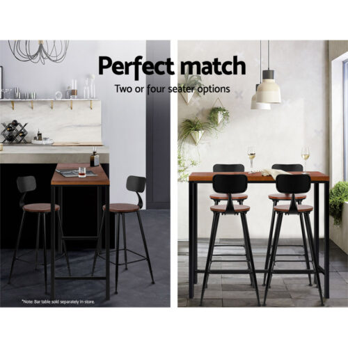 Artiss 2x Bar Stools Vintage Metal Chairs - Image 7