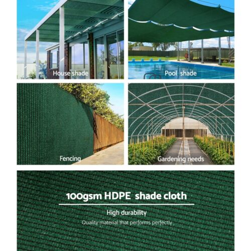 Instahut 50% Shade Cloth 3.66x20m Shade Cloth Sail Heavy Duty Shadecloth Garden Mesh Roll GR - Image 5