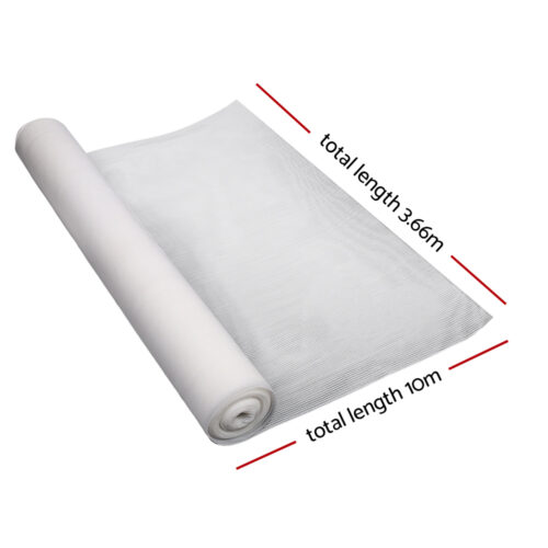 Instahut 50% Shade Cloth 3.66x10m Shadecloth Wide Heavy Duty White - Image 3