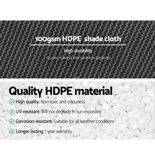 Instahut 50% Shade Cloth 3.66x10m Shadecloth Wide Heavy Duty White - Image 6