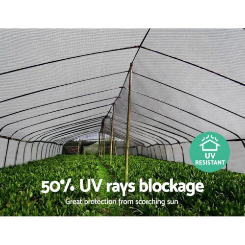 Instahut 50% Shade Cloth 3.66x10m Shadecloth Wide Heavy Duty White - Image 7