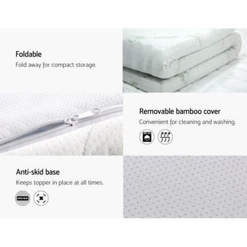 Giselle Bedding Memory Foam Mattress Topper Cool Gel 8cm Double - Image 7