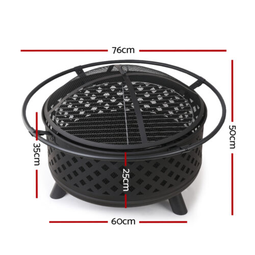 Grillz Fire Pit BBQ Grill 76cm - Image 3