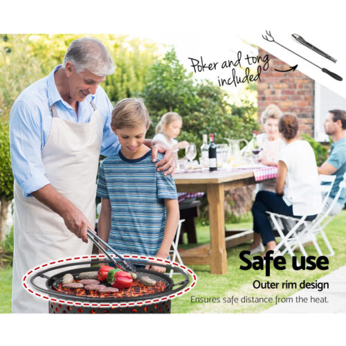Grillz Fire Pit BBQ Grill 76cm - Image 6