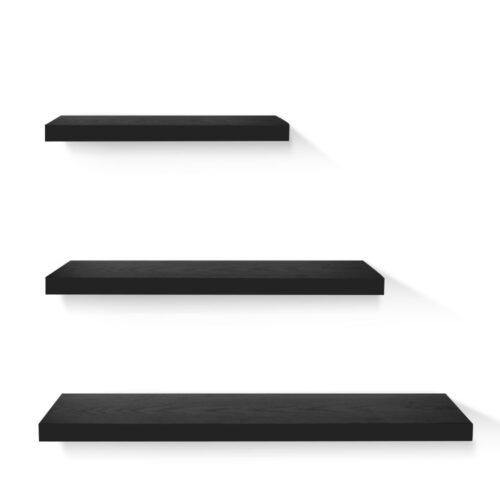 Artiss Floating Wall Shelf Set of 3 Black - Image 2