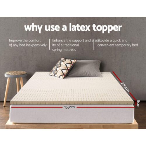 Giselle Bedding Latex Mattress Topper 5cm Queen - Image 3