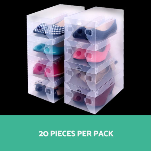 Artiss 20X Shoe Box Storage Clear Case Foldable Stackable - Image 4