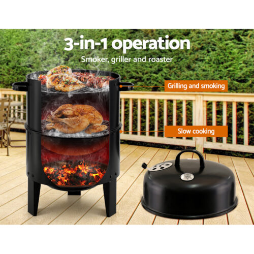 Grillz BBQ Grill 3-In-1 Charcoal Smoker - Image 6