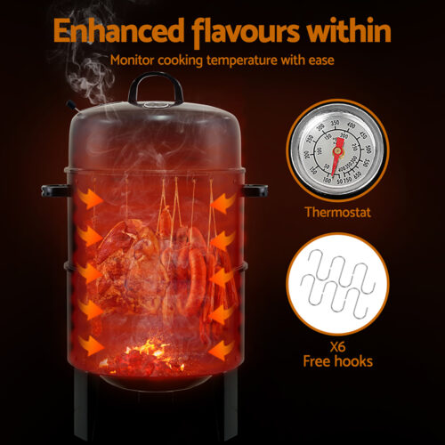 Grillz BBQ Grill 3-In-1 Charcoal Smoker - Image 8