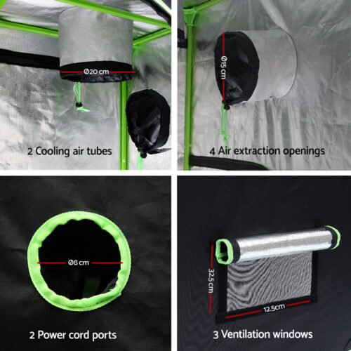 Green Fingers Grow Tent 90x50x160CM Hydroponics Kit Indoor Plant Room System - Image 4