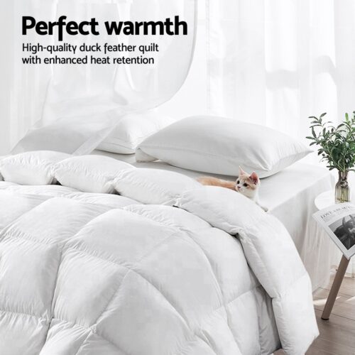 Giselle Bedding 700GSM Duck Down Feather Quilt Super King - Image 6