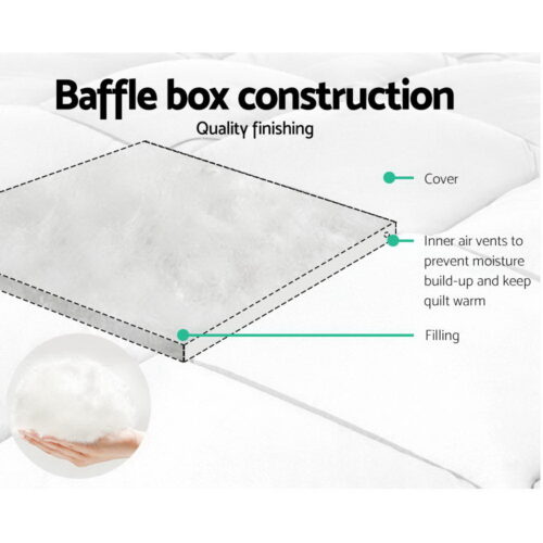Giselle Bedding 700GSM Microfibre Bamboo Quilt Queen - Image 7