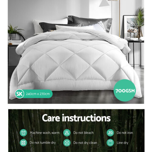 Giselle Bedding 700GSM Microfibre Bamboo Quilt Super King - Image 8