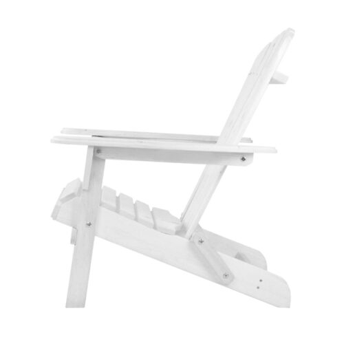 Gardeon Adirondack Outdoor Chairs Wooden Foldable Beach Chair Patio Furniture White - Image 5