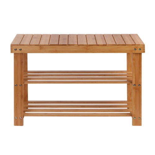 Artiss Shoe Rack Shoe Bench 10 Pairs Bamboo - Image 4