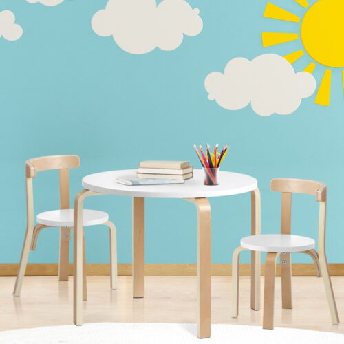 Keezi 3PCS Kids Table and Chairs Set Activity Toy Play Desk - Image 8