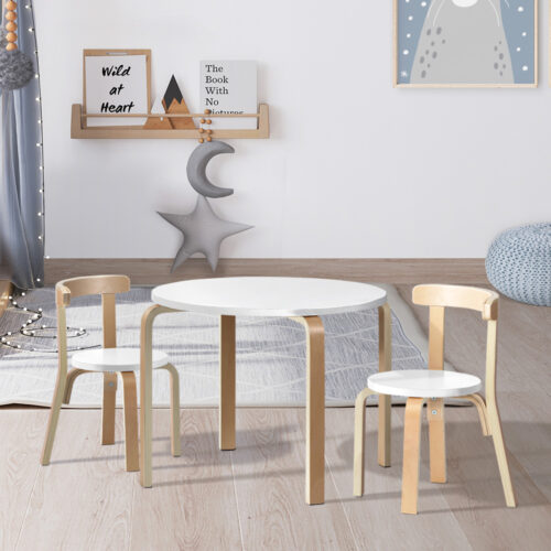 Keezi 3PCS Kids Table and Chairs Set Activity Toy Play Desk - Image 9