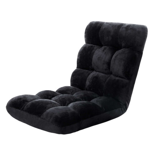Artiss Lounge Sofa Bed Flannel Fabric Black - Image 2