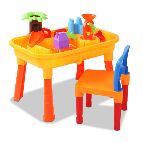 Keezi Kids Sandpit Pretend Play Set Sand Water Table Chair Outdoor Beach Toy - Image 2
