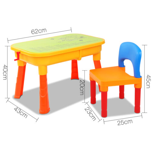Keezi Kids Sandpit Pretend Play Set Sand Water Table Chair Outdoor Beach Toy - Image 3