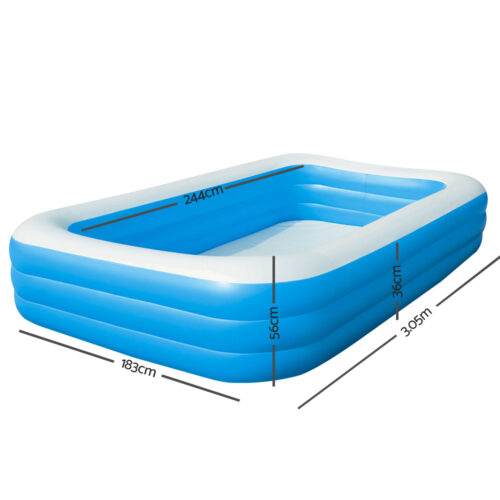 Bestway Kids Pool 305x183x56cm Inflatable Above Ground Swimming Pools 1161L - Image 3