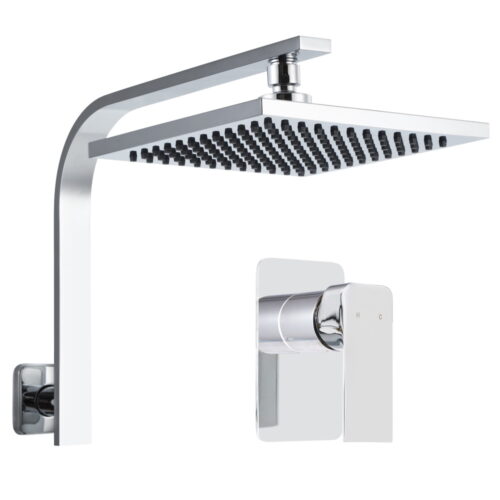 Cefito 8'' Rain Shower Head Wall Arm Square High Pressure Mixer Tap Chrome - Image 2