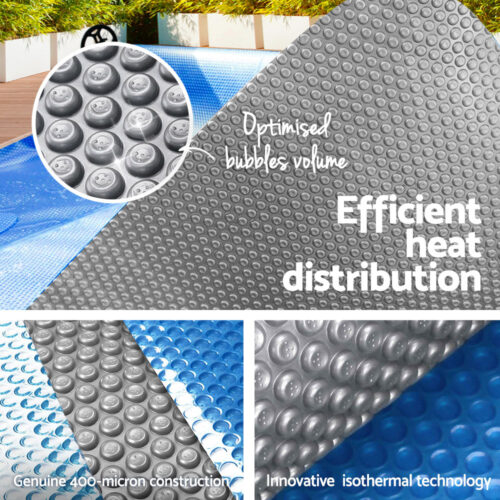 Aquabuddy Pool Cover 500 Micron 6.5x3m Swimming Pool Solar Blanket Blue Silver - Image 5
