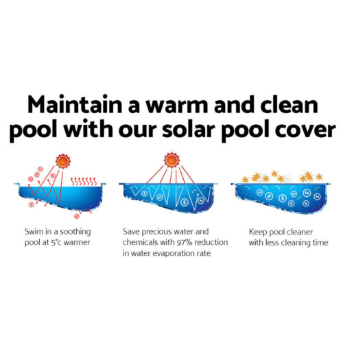 Aquabuddy Pool Cover 500 Micron 10x4m Swimming Pool Solar Blanket Blue Silver - Image 3