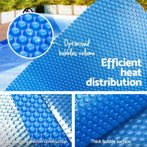 Aquabuddy Pool Cover 500 Micron 9.5x5m Swimming Pool Solar Blanket Blue - Image 4