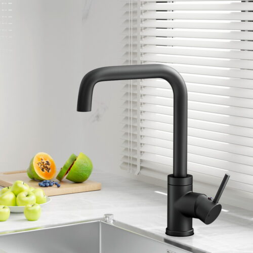 Cefito Kitchen Mixer Tap Mixer Rectangle Sink Faucet Basin Laundry Black - Image 8