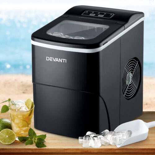 DEVANTi Portable Ice Cube Maker Machine 2L Home Bar Benchtop Easy Quick Black - Image 8