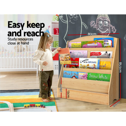 Keezi 5 Tiers Kids Bookshelf Magazine Shelf Organiser Bookcase Display Rack - Image 5