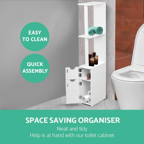 Artiss Bathroom Cabinet Storage 118cm Shelf White - Image 6