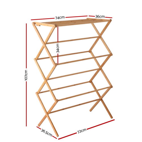 Artiss Clothes Airer Coat Rack Foldable Hanger Dryer - Image 3
