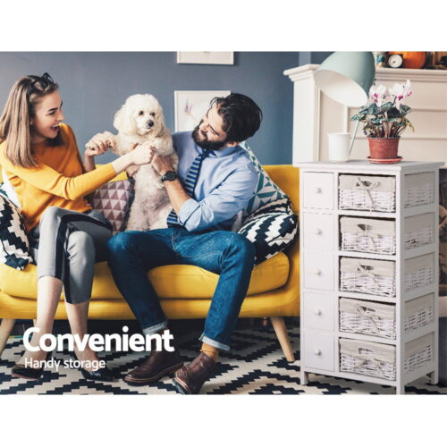 Artiss 5 Chest of Drawers with 5 Baskets - MAY - Image 5