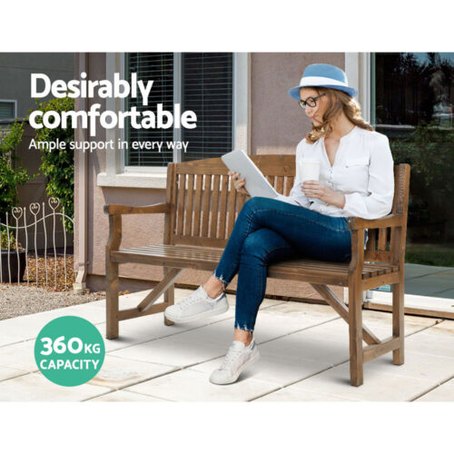 Gardeon 5FT Outdoor Garden Bench Wooden 3 Seat Chair Patio Furniture Natural - Image 6