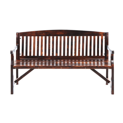 Gardeon 5FT Outdoor Garden Bench Wooden 3 Seat Chair Patio Furniture Charcoal - Image 3