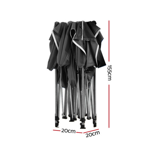 Instahut Gazebo Pop Up Marquee 3x3m Folding Tent Wedding Outdoor Camping Canopy Gazebos Shade Black - Image 3
