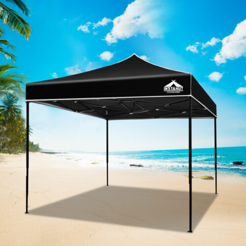 Instahut Gazebo Pop Up Marquee 3x3m Folding Tent Wedding Outdoor Camping Canopy Gazebos Shade Black - Image 7